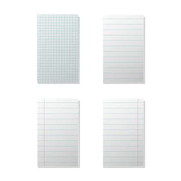 Vector White sheet of paper. Realistic empty paper note template of A4 format Illustrazione stock