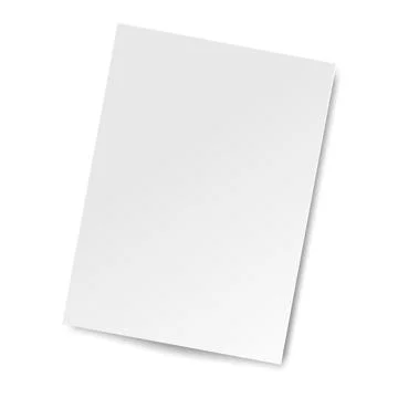 Vector White sheet of paper. Realistic empty paper note template of A4 format Stock Illustration
