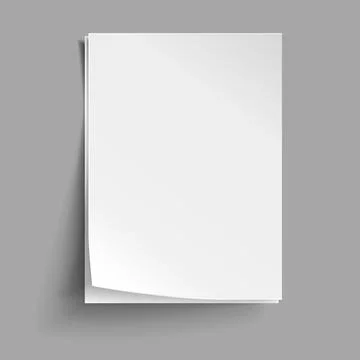 Vector White sheets of paper. Realistic empty paper note templates of A4 Stock Illustration