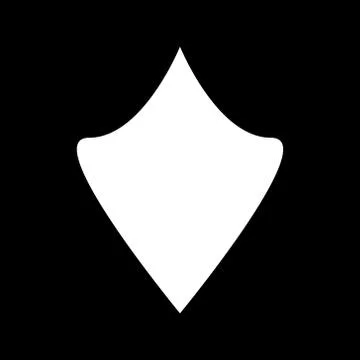 Vector white shield icon on black background Stock Illustration