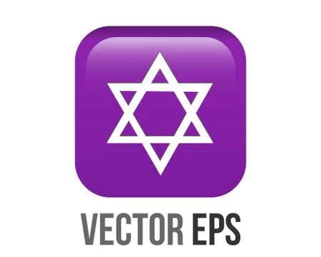Vector white six pointed star with middle dot icon gradient purple round corn Stock Illustration