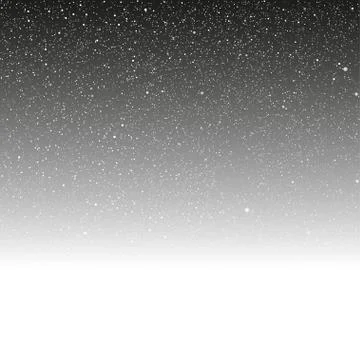 Vector white snow falling on dark background. Stock Illustration