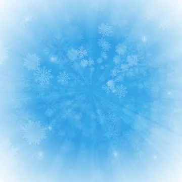 Vector : White snowflakes on blue background Illustrazione stock