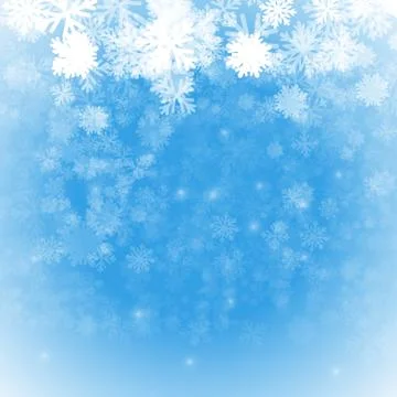 Vector : White snowflakes on blue background Stock Illustration