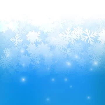 Vector : white snowflakes on blue background Stock Illustration