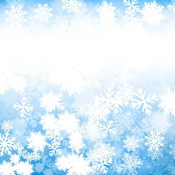 Vector : white snowflakes on blue background Stock Illustration