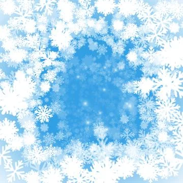 Vector : white snowflakes on blue background Illustrazione stock