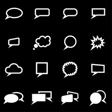 Vector white speach bubbles icon set 스톡 일러스트