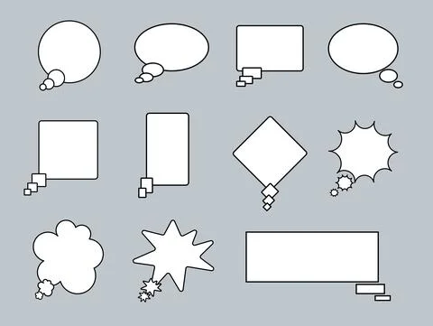 Vector white speech bubble, cloud for chat, messages. Geometric sticker templ Stock Illustration