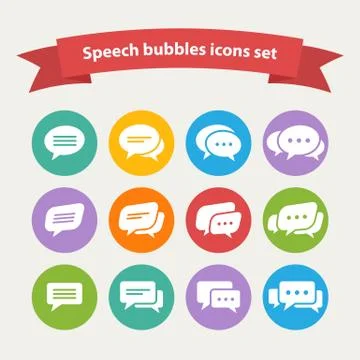 Vector white speech bubble  icons Stock Illustration
