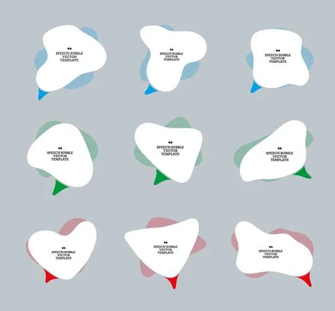 Vector white speech bubble with stroked color repeating shape background, wit Stock Illustration