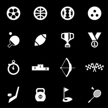 Vector white sport icon set Stock Illustration