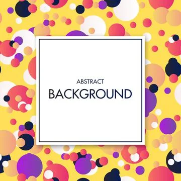 Vector white square with text on colorful abstract geometric background. Stock Illustration