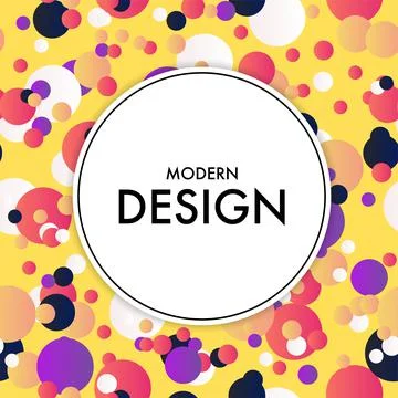 Vector white square with text on colorful abstract geometric background. 스톡 일러스트