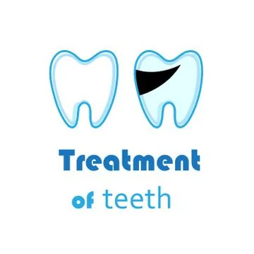 Vector white teeth signs on white background Stock Illustration