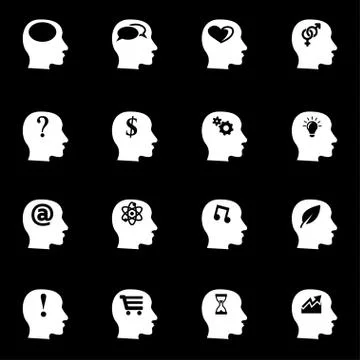 Vector white thoughts icon set Stock Illustration