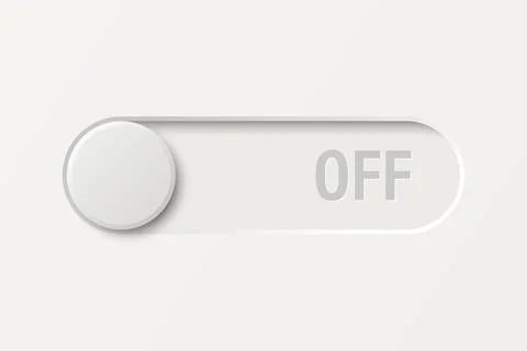 Vector White Toggle Switch in OFF Position. Modern 3d Interface Element for App 스톡 일러스트