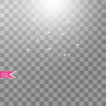 Vector white transparent energy spotlight scene with lightning background Stock Illustration