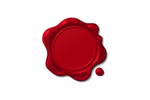 Vector white wax seal stamp clipart Stock Illustration