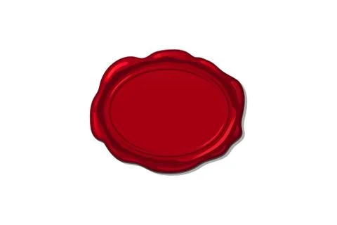 Vector white wax seal stamp clipart Stock Illustration