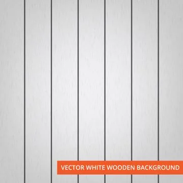 Vector white wood planks as texture and background 库存插图