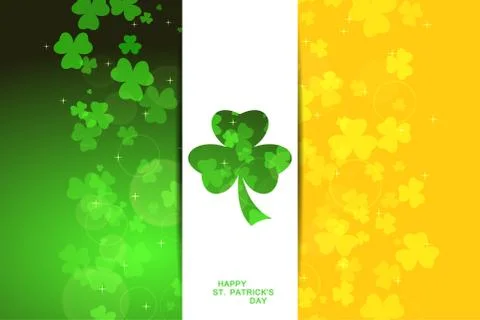 Vector wide abstract green and yellow background for Happy St. Patrick's Day  Stock Illustration