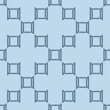 Vector Wide Opened Glass Window seamless pattern in thin line style Illustrazione stock