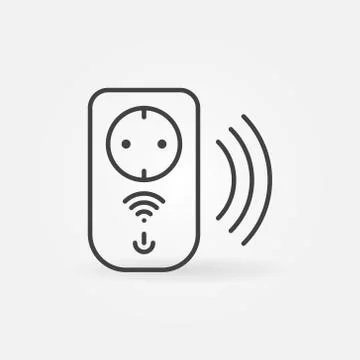 Vector Wifi Wireless Smart Socket concept outline icon 库存插图