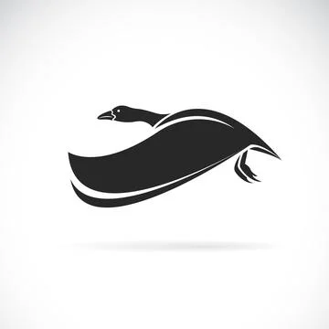 Vector of wild ducks flying on white background. Wild Animals. Bird. Easy edi Stock Illustration