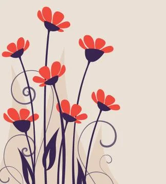 Vector wild flowers Stock Illustration