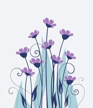 Vector wild flowers Stock Illustration