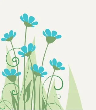 Vector wild flowers Stock Illustration