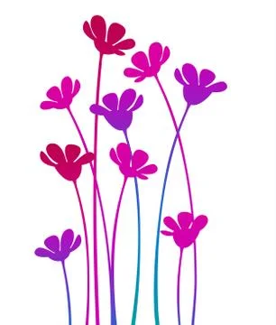 Vector wild flowers Stock Illustration