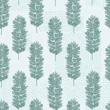 Vector wild grass herb leaf seamless repeat pattern. Illustrazione stock