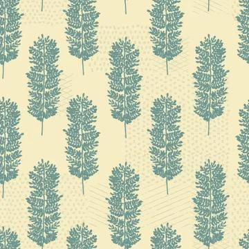 Vector wild grass herb leaf seamless repeat pattern Illustrazione stock