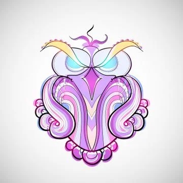 Vector wild predatory owl 스톡 일러스트