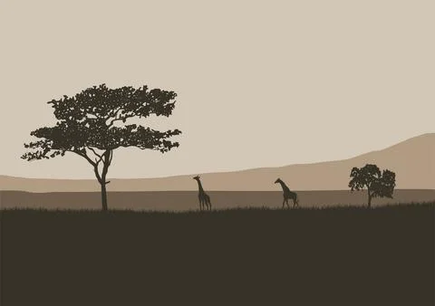 A vector of wildlife view Illustrazione stock