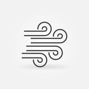Vector Wind concept icon in thin line style Stock Illustration