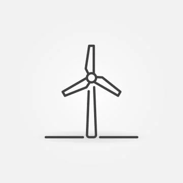 Vector Wind Turbine Power Generator outline concept icon Stock Illustration