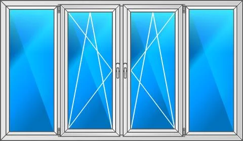 Vector window. Plastic window scheme. Stock-Illustration