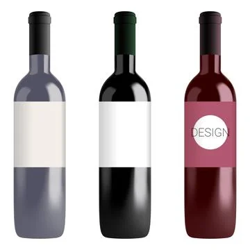 Vector wine bottle in mesh gradient style Stock Illustration