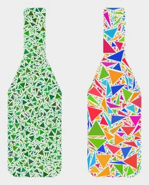 Vector Wine Bottle Mosaic Icon of Triangle Items Illustrazione stock