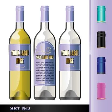 Vector wine bottles mockup with your label here Illustrazione stock