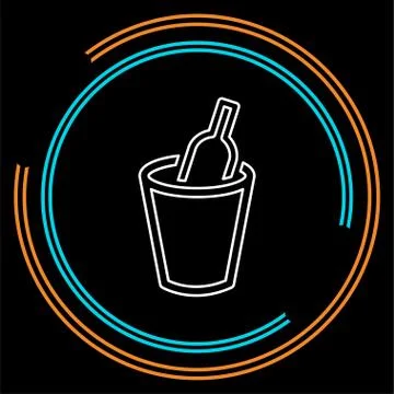 Vector wine bucket illustration, drink alcohol Stock Illustration