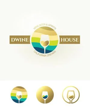 Vector wine logo, labels,symbol concept for your design. Logo template for Stock Illustration