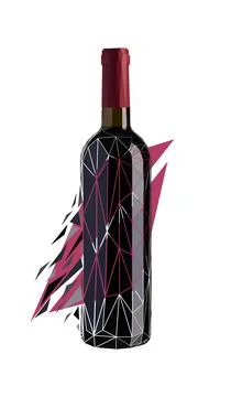 Vector wine in low poly style Stock Illustration