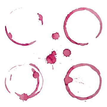 Vector Wine Stain Rings Set 1 Stock Illustration