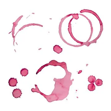 Vector Wine Stain Rings Set 3 Stock Illustration