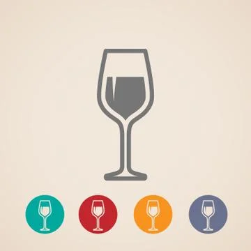 Vector wineglass icons Stock Illustration