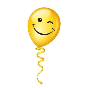 Vector winking emoji Balloon Stock Illustration